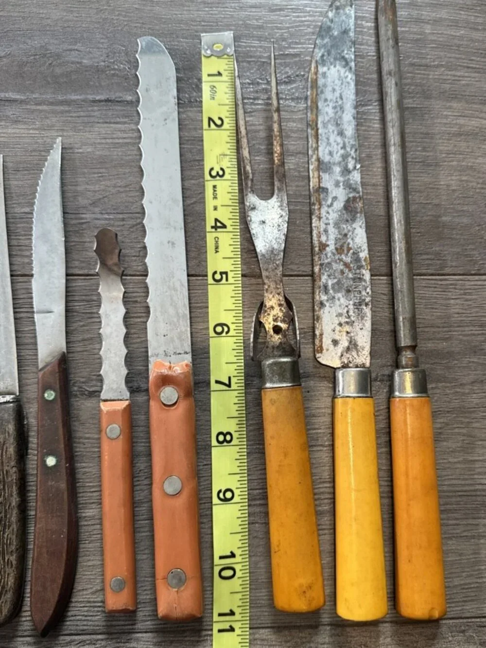Vintage Kitchen Knives Lot of 15 Various 50s 60s Gadgets USA Rusted Estate Find
